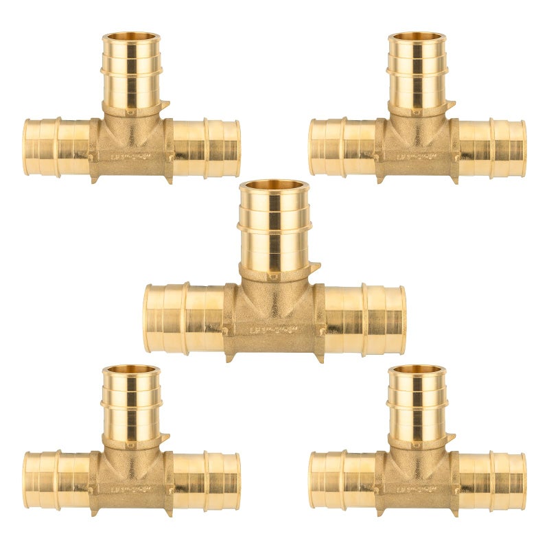 HeSun 5Pack HeSun 34 Inch Brass PEXA Expansion Fitting Tee 34x34x34 PEXA Tee ASTM F1960PEX19600435 - Image 2