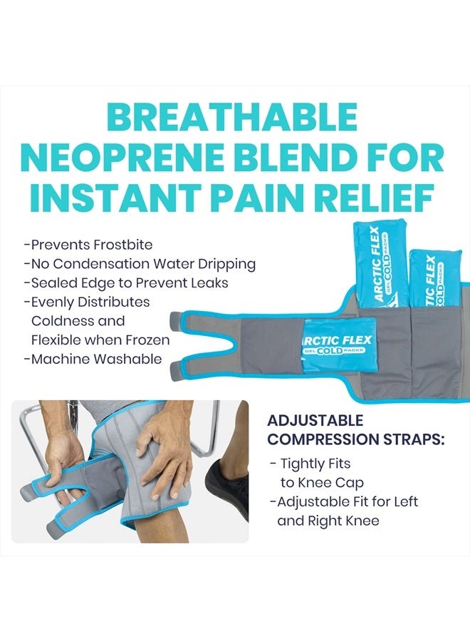 VIVE لفافة ثلج للركبة - ضمادة ضغط هلامية باردة/ساخنة - حزام دعم حراري لآلام التهاب المفاصل، التهاب الأوتار، إصابة الرباط الصليبي الأمامي، الإصابات الرياضية، هشاشة العظام، للنساء والرجال، الجري، جراحة الغضروف الهلالي والرضفة - Image 4