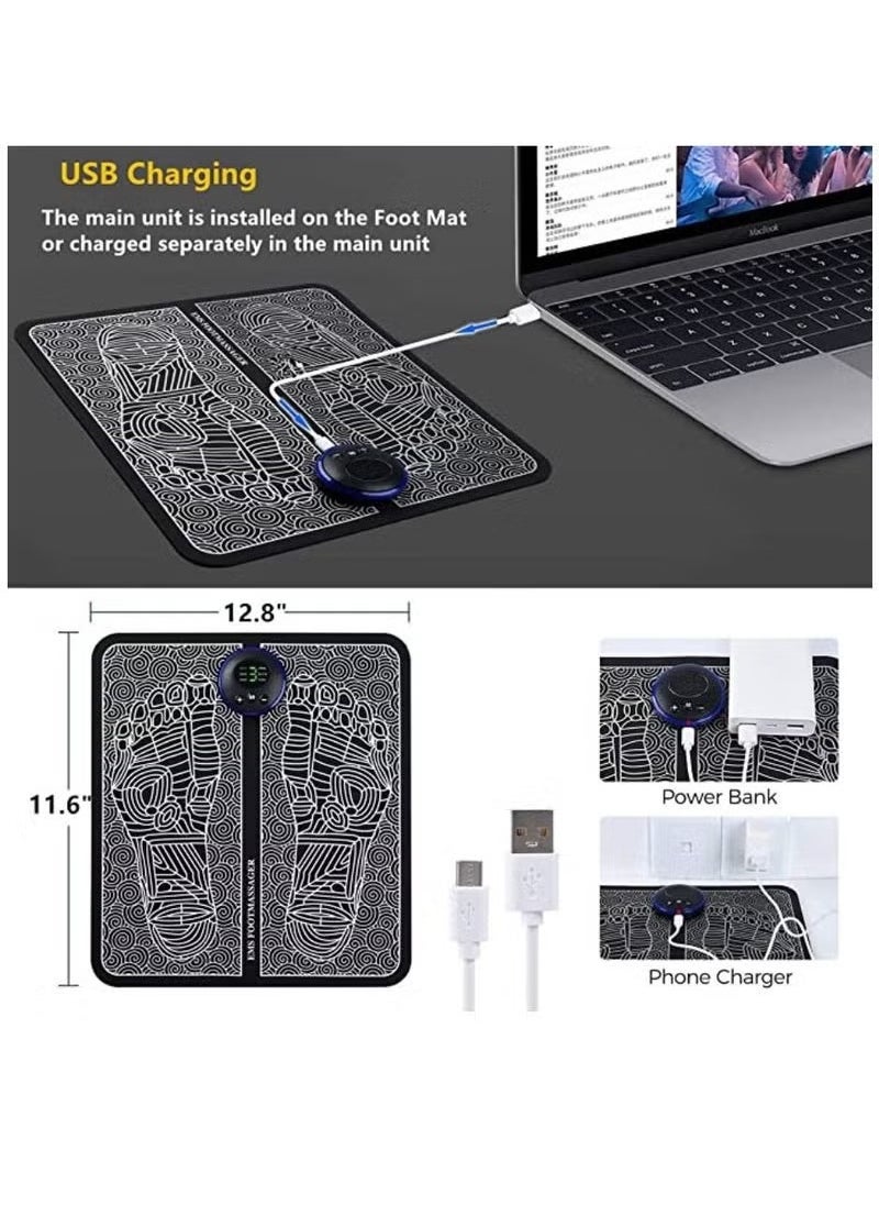 TIGER USB Rechargeable EMS Foot Massager | Portable Electric Muscle Stimulator for Foot Pain Relief & Circulation Boost | Foldable Mat Design for Home, Office & Travel Use | Relaxation & Stress Relief for Tired Feet  - Image 4