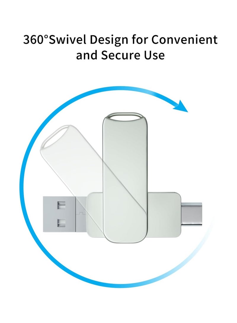 INSIJAM USB Flash Drive 512GB USB 3.0 Flash Drive for iPhone 4 in 1 Type-c Thumb Drive USB Stick Phone Photo Storage Memory Stick External Storage Compatible for iPhone PC iPad More Device - Image 2