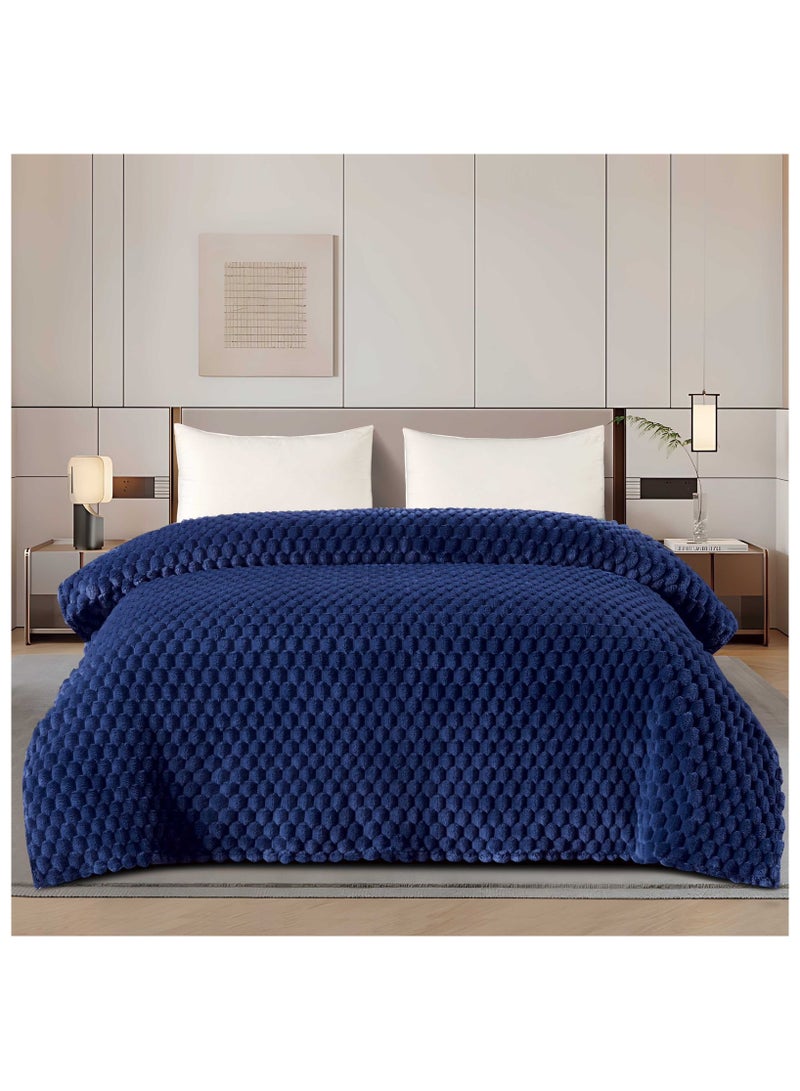 مينجلي بطانية سرير ناعمة الملمس محفر نفرين صيفي 1.8  كليو جرام مقاس كينج 220x200 سم - Image 1