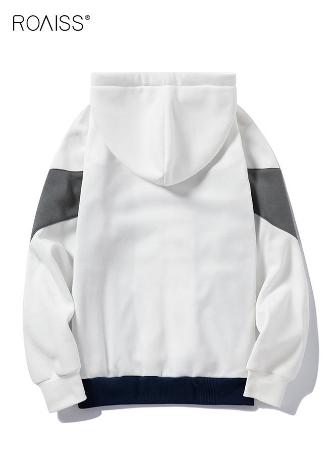 roaiss Men's Casual Full Zip up Hooded Sweatshirt - Long Sleeve Lightweight Hoody with Kangaroo Pockets, Classic Pullover for Streetwear and Daily Comfort - Image 4