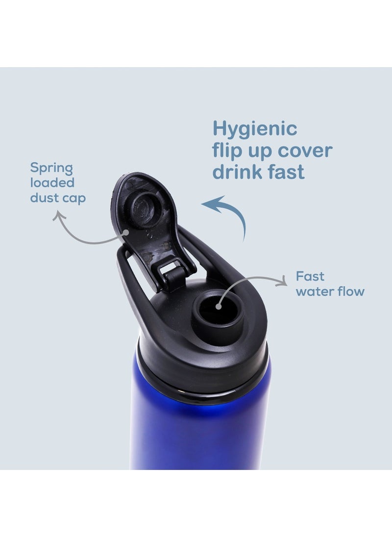 Eazy Kids Stainless Steel Sports Water Bottle - Blue, 700 ML  - Image 3