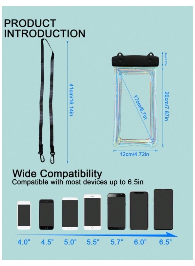 فيجن 2 جراب جوال شفاف للتصوير تحت الماء ,غطاء حماية للجوال من الماء للتصوير فى حمامات السباحة وركوب الامواج,للجوالات حتي 6.7 انش - Image 4