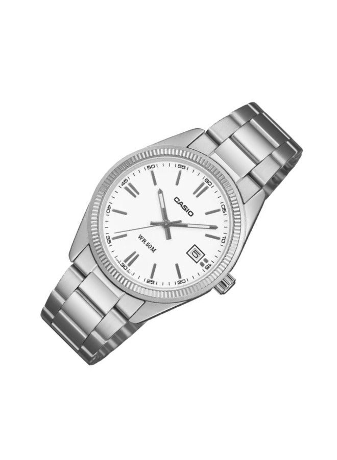 Casio UTP-1302PD-7AV Men's Classic White Dial Stainless Steel Watch - Image 2