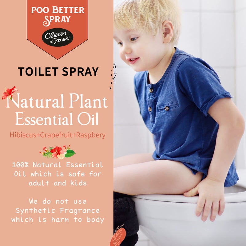 Clean-n-Fresh Toilet Spray 6.8 Oz, Hibiscus Scent, Bathroom Odor Deodorizer, A Great Air Freshener for Room, Home, Travel Size, Up to 400+ Uses, 2 Pack - Image 2