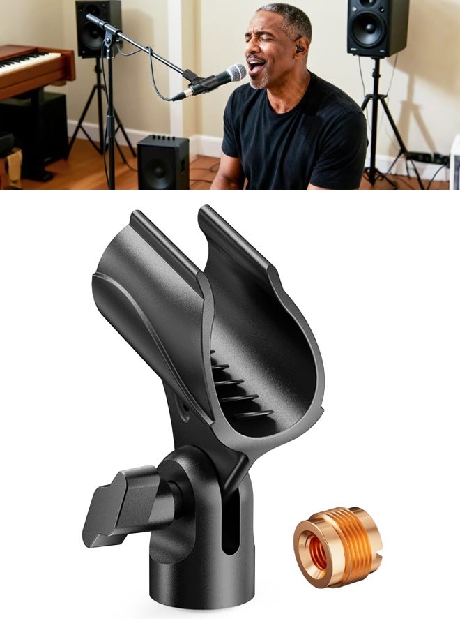 Adjustable Microphone Clip with Adapter Universal Mic Holder - Image 1