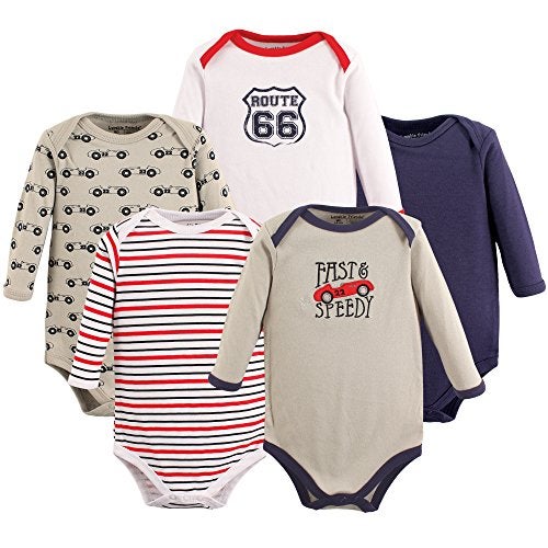 Luvable Friends Unisex Baby Cotton Long-Sleeve Bodysuits, Speedy, 3-6 Months - Image 2