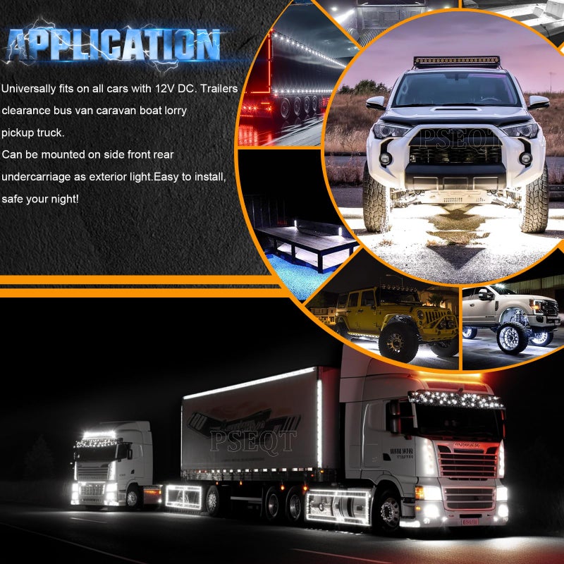 PSEQT 20Pcs 3/4" Strobe Flash+Steady Marker Lights Dual Function White LED Trailer Side Clearance Tail Round Lights 12V Running Warning Indicator Waterproof Lamps for Trailer Truck Bus ATV UTV Van RV - Image 3