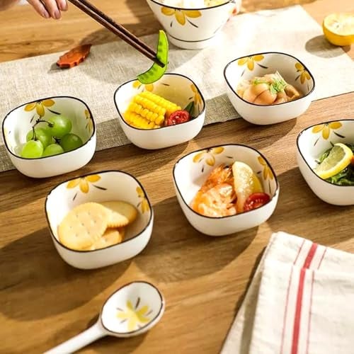 ARQIVO® 200 ml Ceramic Sauce Dipping Bowl Set of 6 Appetizer Plate Snack Serving Dish Sushi Soy Dessert Bowl Japanese Style Mini Dip Bowls for Serving Chutney, Pickles & Condiments (6) - Image 4