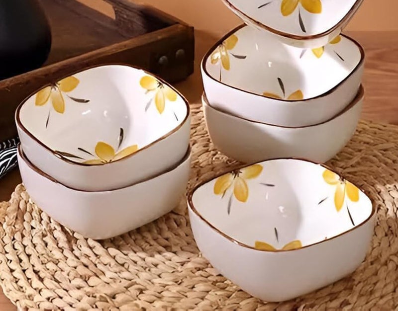 ARQIVO® 200 ml Ceramic Sauce Dipping Bowl Set of 6 Appetizer Plate Snack Serving Dish Sushi Soy Dessert Bowl Japanese Style Mini Dip Bowls for Serving Chutney, Pickles & Condiments (6) - Image 2
