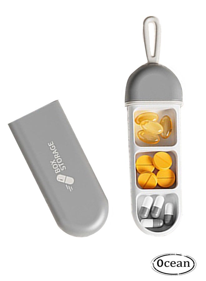 Compact and Durable Anti-Moisture Three-Compartment Pill Box - Waterproof Seal, Eco-Friendly ABS Material, Large Capacity, Ideal for Travel, Daily Use, Medication Storage, and Easy Carry - Image 1