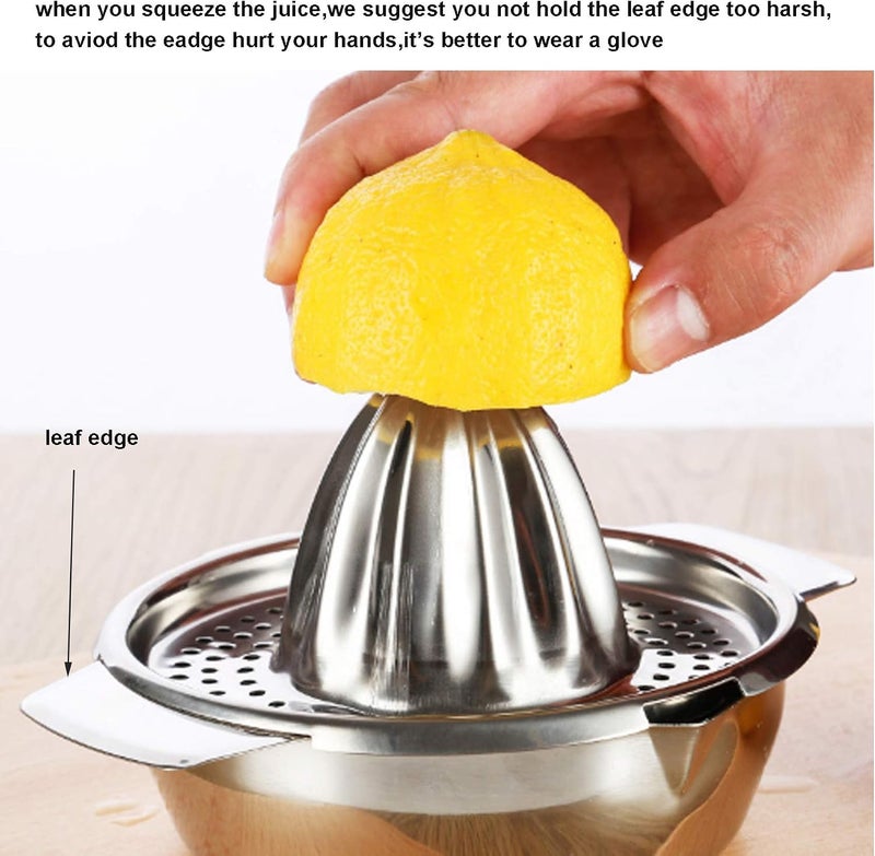 Stainless Steel Lemon Squeezer Citrus Juicer Handheld Press Orange Juice Squeezing Tool with Bowl Storage Container - Image 5