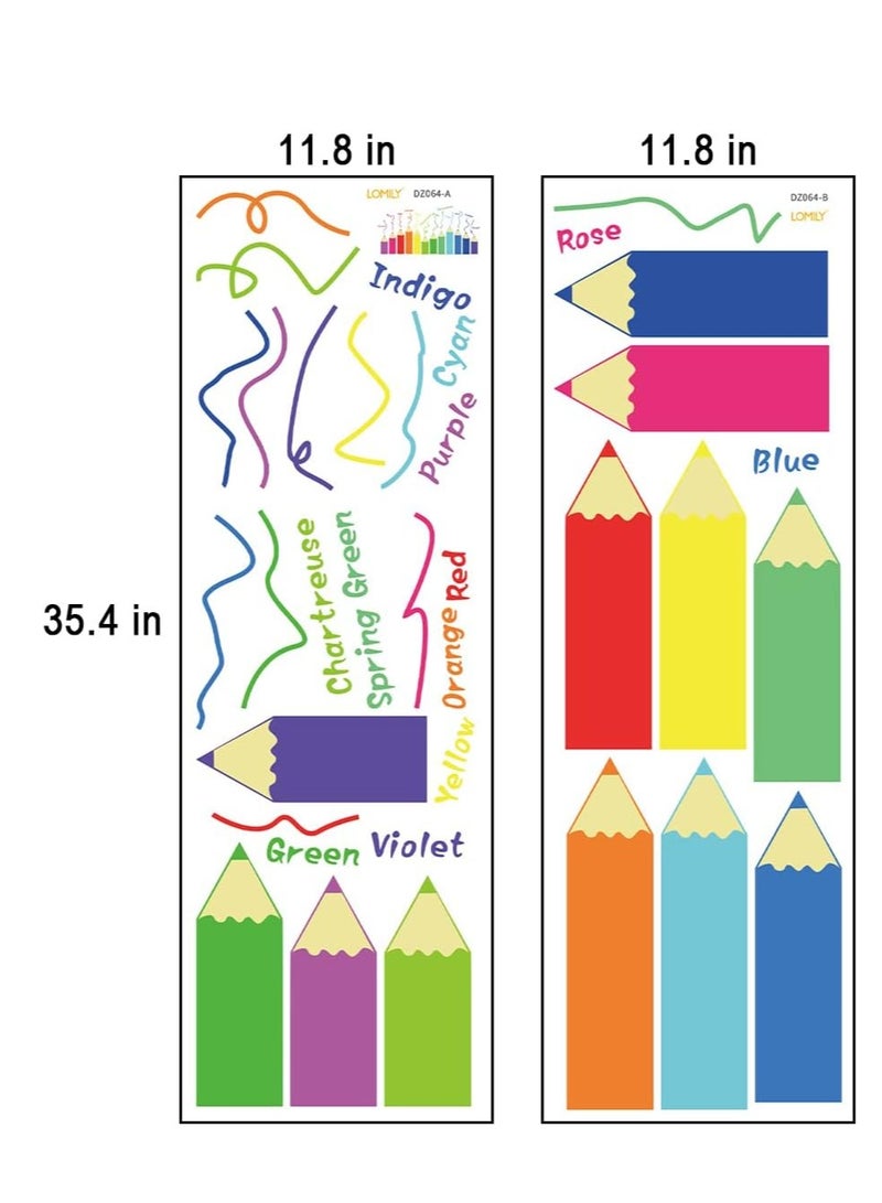 Color Educational Wall Decals Kids Large,Nursery Daycare Playroom Wall Stickers Peel and Stick Removable,Wall Corner Decor for Kidsroom,Preschool,Door,Window,Bedroom,Classroom,Living Room.