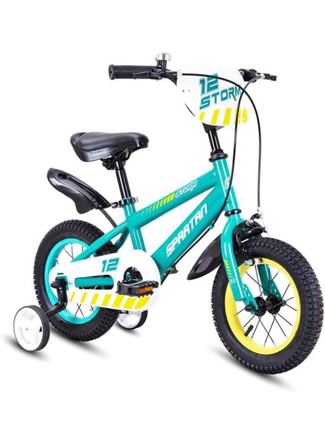 Spartan Storm Kids Bicycle | Durable Steel Frame with Training Wheels, Dual Brakes, Adjustable Seat, Full Chain Guard & Wide Tires for Safe, Comfortable Riding | SP-3323 - Image 1