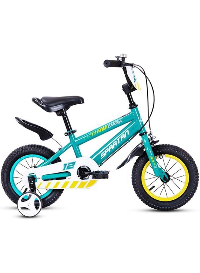 Spartan Storm Kids Bicycle | Durable Steel Frame with Training Wheels, Dual Brakes, Adjustable Seat, Full Chain Guard & Wide Tires for Safe, Comfortable Riding | SP-3323 - Image 2