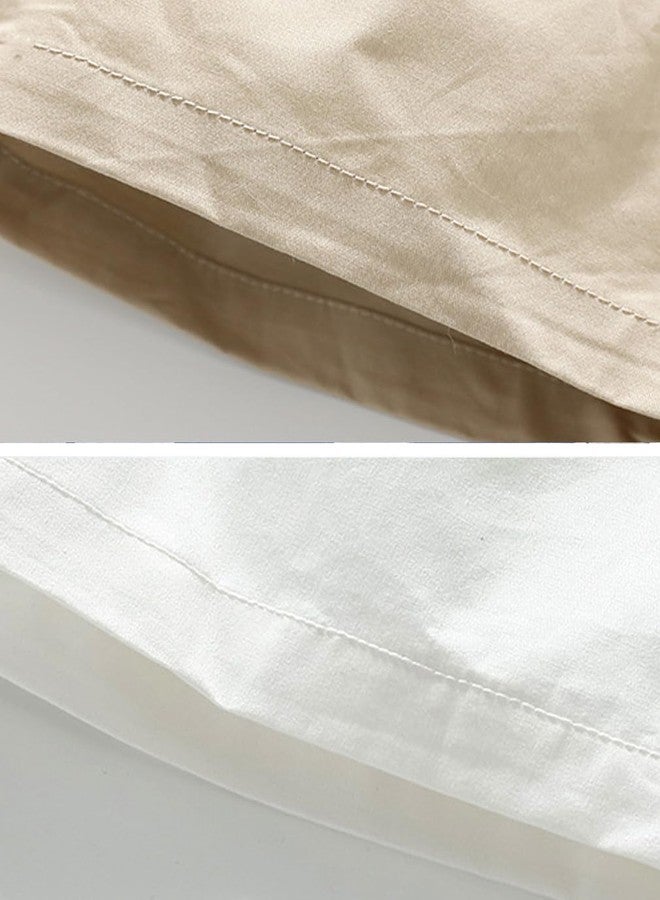 ACESTAR 2 Pack Toddler Boy Summer Shorts with Drawstring - Cotton Boys Casual Pull-On Khaki Shorts Active Sports Shorts (Khaki&White,7T) - Image 4