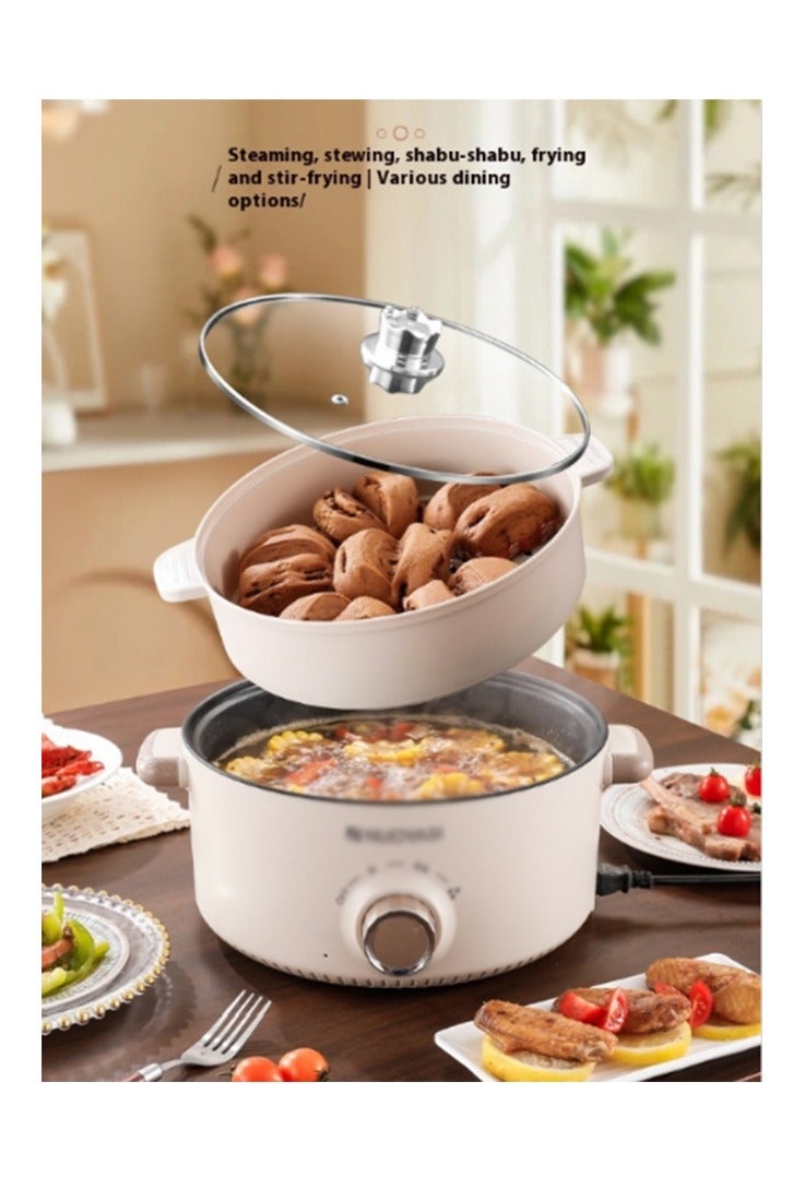 Arabest Household electric cooking pot for 1-2 people, multifunctional electric frying pan, electric hot pot, large capacity electric steaming and cooking integrated pot, with three adjustable levels - Image 4