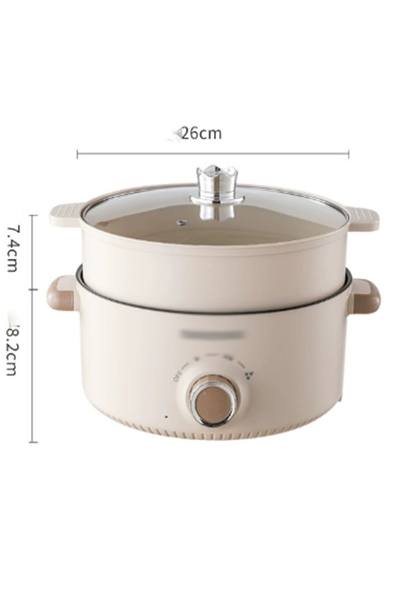 Arabest Household electric cooking pot for 1-2 people, multifunctional electric frying pan, electric hot pot, large capacity electric steaming and cooking integrated pot, with three adjustable levels - Image 2
