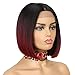 NOBLE Lace Front Wigs for Women Burgundy Red Bob Wigs for Women 10 inches Short Blunt Cut Ombre Bob Wigs Realistic Synthetic Wigs for Party and Daily Use - Image 2