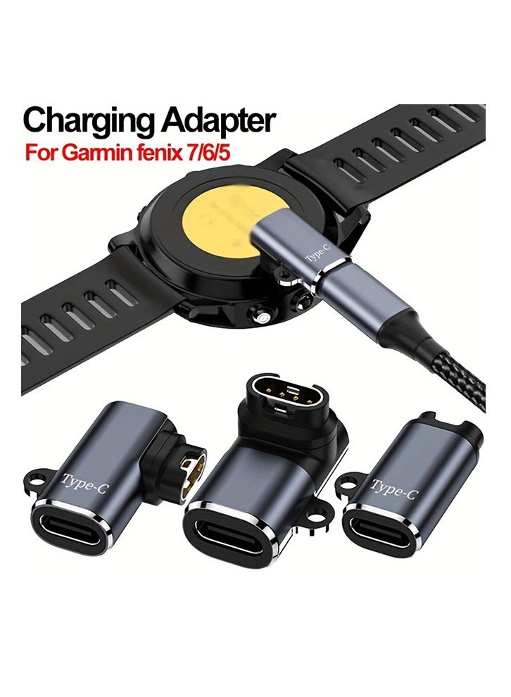 بشكل مختصر [1 قطعة] محول شاحن ساعة من Type-C إلى USB-C لأجهزة Garmin Vivoactive 6/5/4/4s/3، Venu 3/3S/2/2s، Forerunner 255/255S/55/935، Bounce، Instinct 2X، Fenix 7/7S/7X/6/6S/6X/5/5S/5X - Image 1