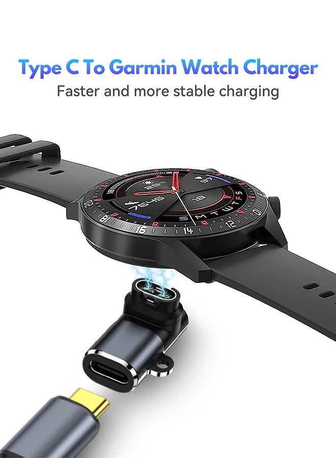 بشكل مختصر [1 قطعة] محول شاحن ساعة من Type-C إلى USB-C لأجهزة Garmin Vivoactive 6/5/4/4s/3، Venu 3/3S/2/2s، Forerunner 255/255S/55/935، Bounce، Instinct 2X، Fenix 7/7S/7X/6/6S/6X/5/5S/5X - Image 5