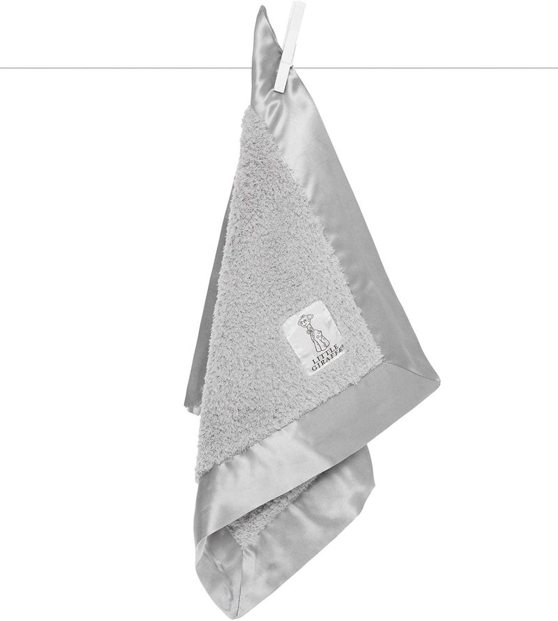 Little Giraffe Chenille Blanky in Silver - Soft Plush Security Blanket for Babies - Image 1