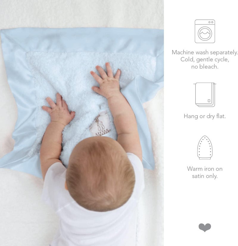 Little Giraffe Chenille Blanky in Silver - Soft Plush Security Blanket for Babies - Image 4