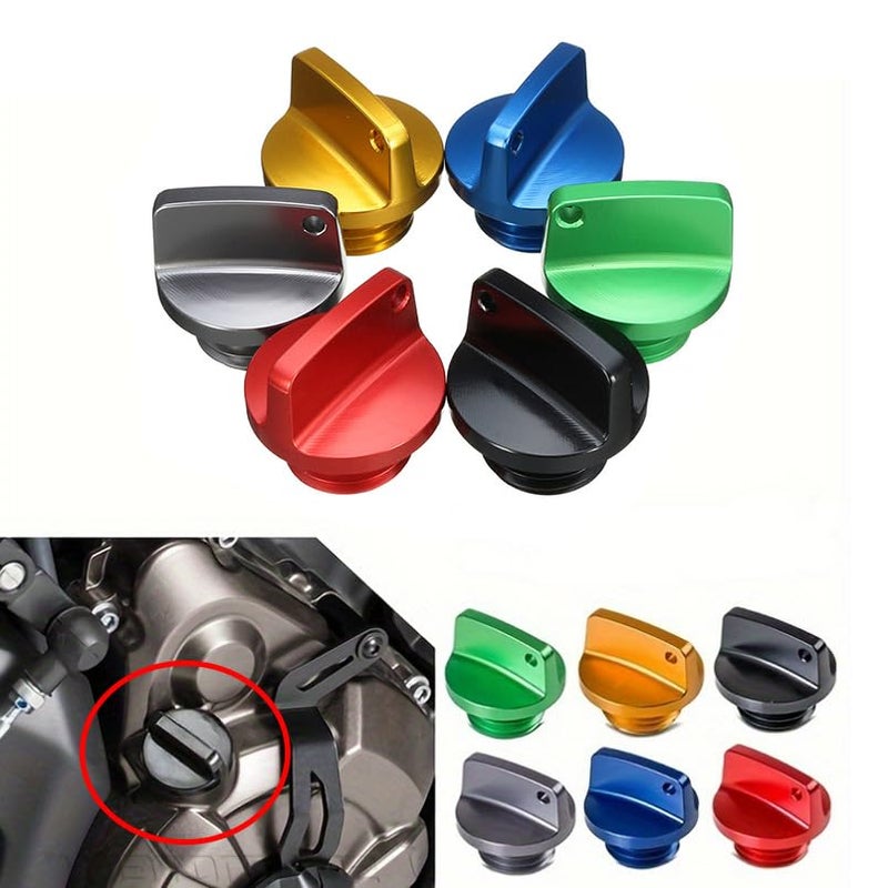 JXPANG M20 * 2.5 Motorcycle Engine Oil Filler Cap Screw Cover Plug Gray with O-ring Valve Oil Cap Transmission Tank Cover (Blue) - Image 5
