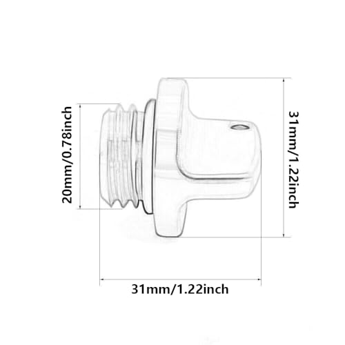 JXPANG M20 * 2.5 Motorcycle Engine Oil Filler Cap Screw Cover Plug Gray with O-ring Valve Oil Cap Transmission Tank Cover (Blue) - Image 4