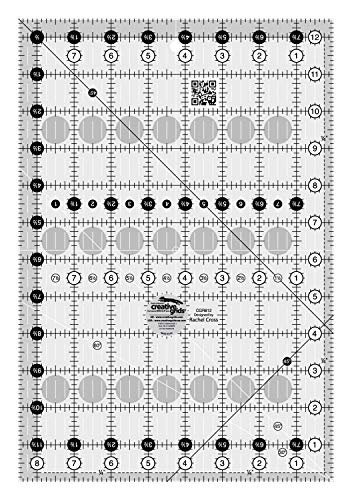 Creative Grids Quilt Ruler 8-1/2in x 12-1/2in Rectangle – CGR812 – Made in USA, Non-Slip Grip Acrylic Quilting, Sewing, Crafting, Patchwork Ruler for Measuring & Cutting Fabric - Image 1