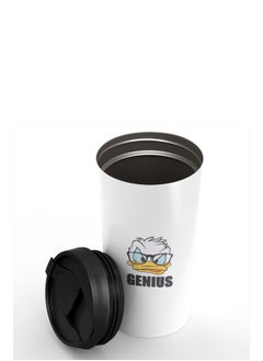LIT Genius Donald Duck Printed Tumbler With Lid White/Black/Yellow  - Image 3
