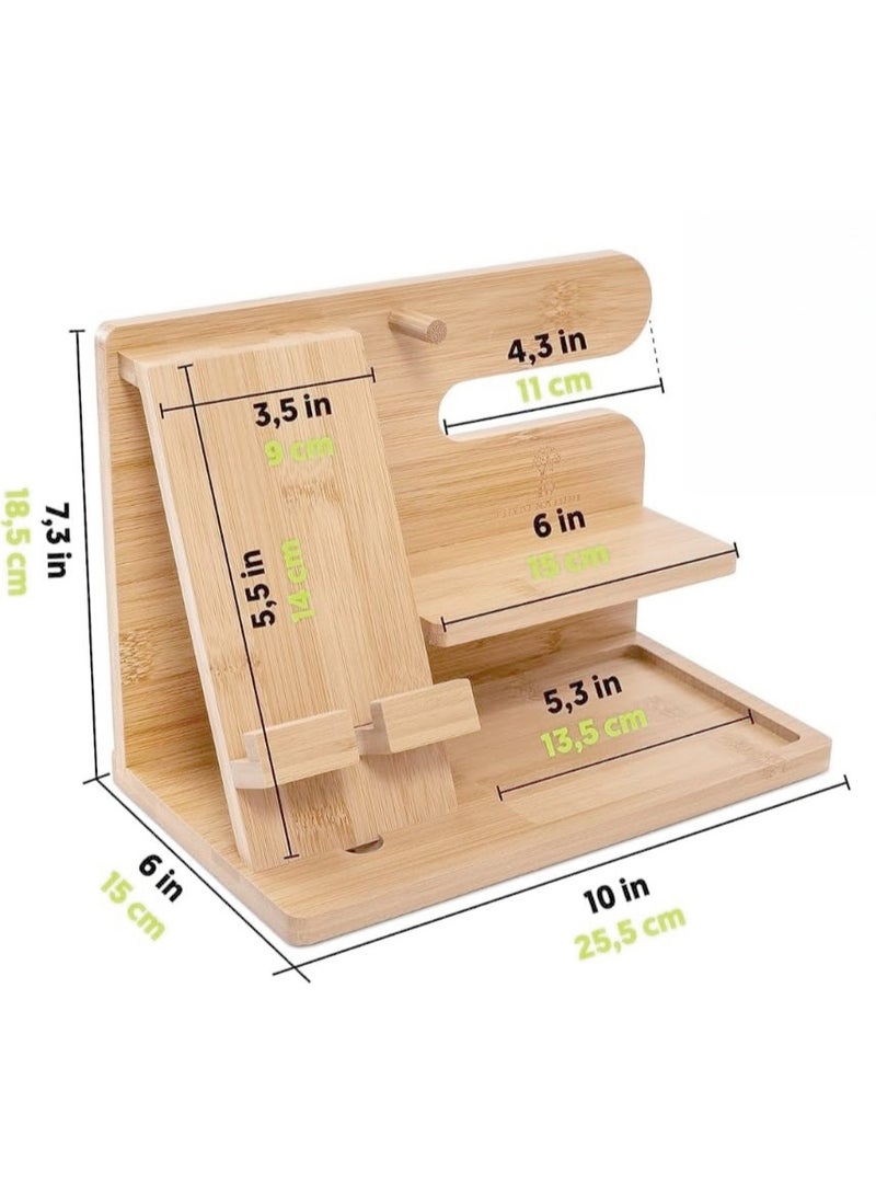 Multiple Device Docking Station – Desktop Organizer for Smartphone, Tablet & Smartwatch, Multipurpose Charging Stand Gift - Image 2