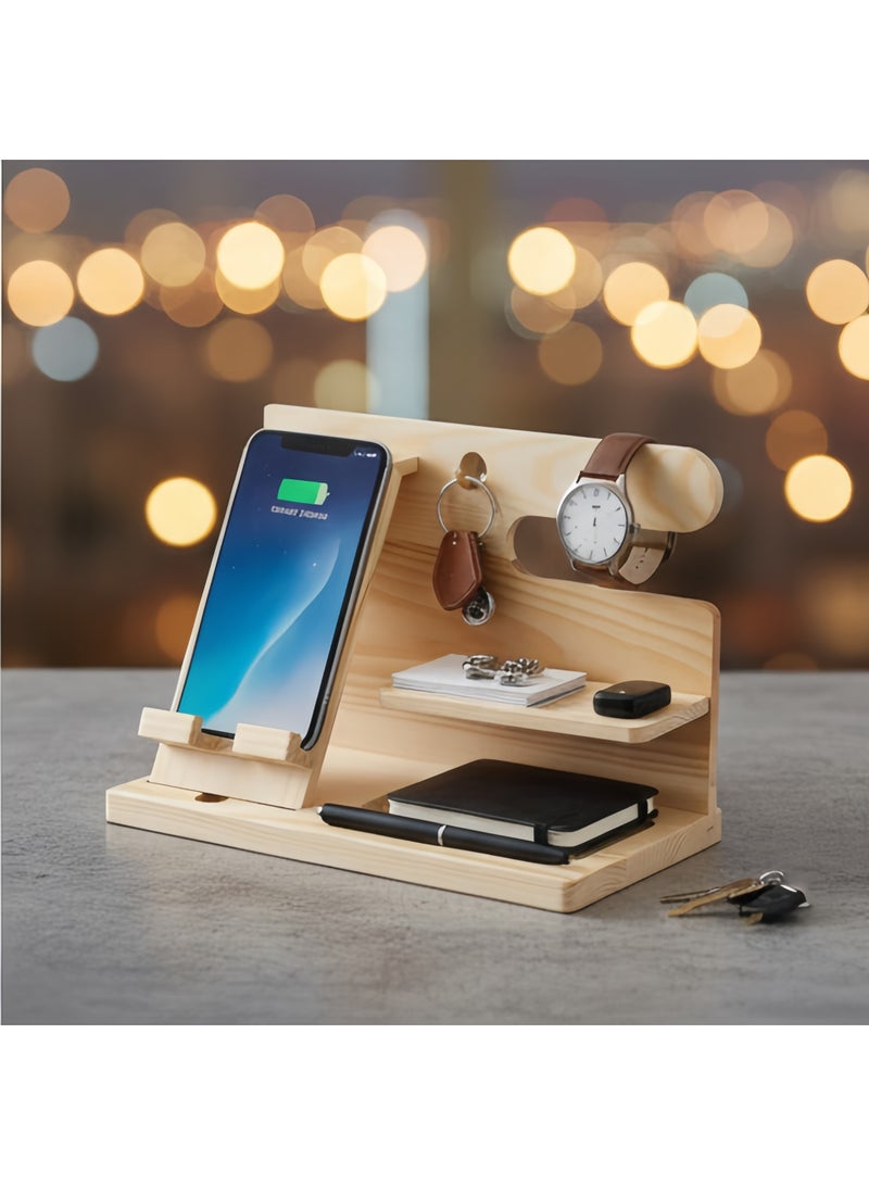 Multiple Device Docking Station – Desktop Organizer for Smartphone, Tablet & Smartwatch, Multipurpose Charging Stand Gift - Image 3