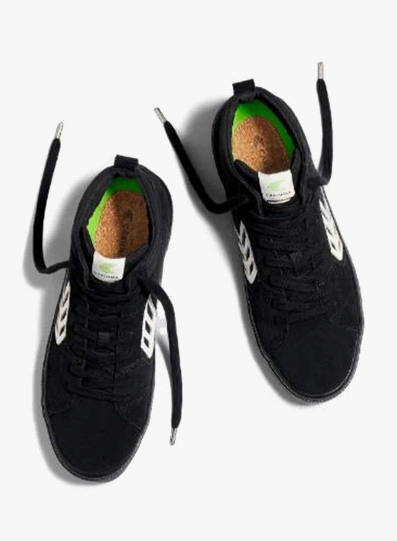 Cariuma  CATIBA PRO High All Black Suede and Canvas Ivory Logo Sneaker  | Best Price UAE
