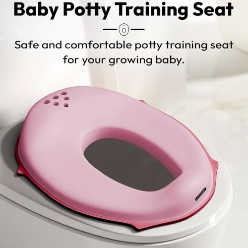 StarAndDaisy Uonibaby by StarAndDaisy Baby potty seat for kids 2-5 years Ergonomic Toddler Potty Chair, Splash Guard & Non-Slip Base/Portable & Easy Clean Potty Seat for Babies (Dark-Pink) - Image 2
