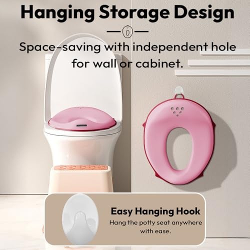 StarAndDaisy Uonibaby by StarAndDaisy Baby potty seat for kids 2-5 years Ergonomic Toddler Potty Chair, Splash Guard & Non-Slip Base/Portable & Easy Clean Potty Seat for Babies (Dark-Pink) - Image 3