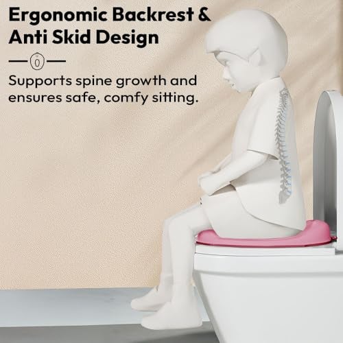 StarAndDaisy Uonibaby by StarAndDaisy Baby potty seat for kids 2-5 years Ergonomic Toddler Potty Chair, Splash Guard & Non-Slip Base/Portable & Easy Clean Potty Seat for Babies (Dark-Pink) - Image 4