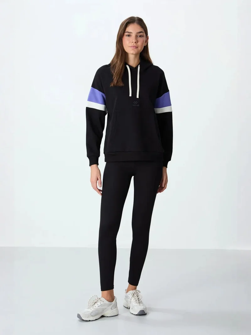 TOMMYLIFE TOMMY Oversized Color-block Hooded Sweatshirt With Pocket