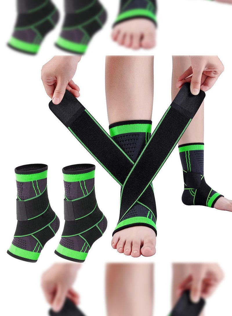 هايدو 1 زوج من أحزمة الكاحل القابلة للضبط وحزام الضغط -دعم حركة الالتواء والاستقرار - Image 1