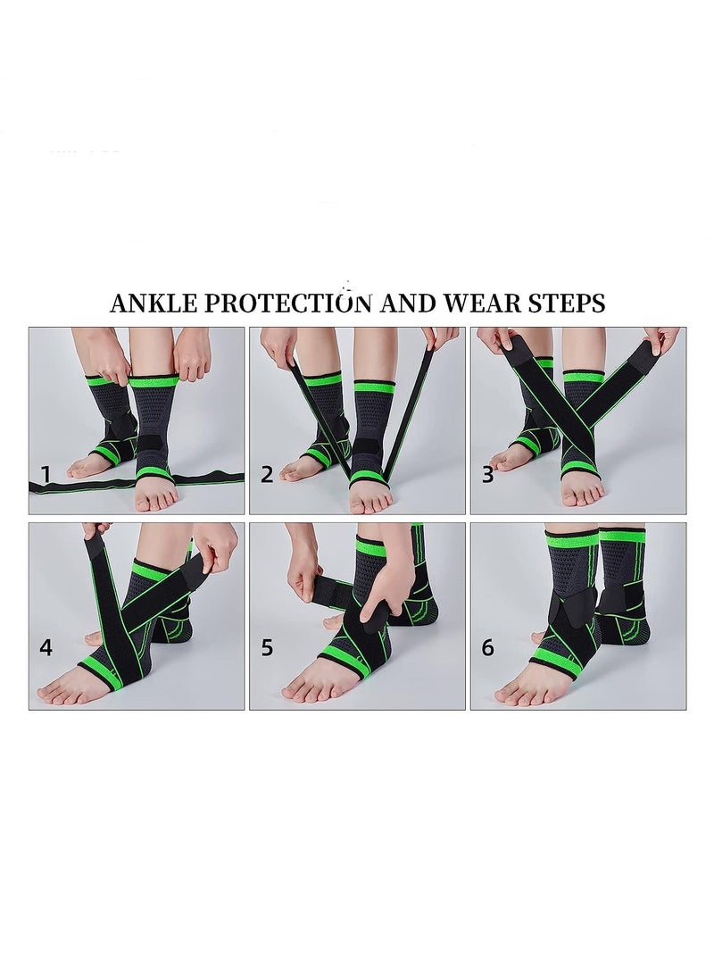 هايدو 1 زوج من أحزمة الكاحل القابلة للضبط وحزام الضغط -دعم حركة الالتواء والاستقرار - Image 3