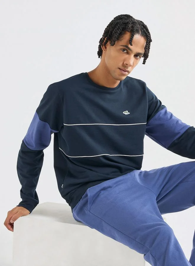 Splash FAV Solid Sweatshirt with Crew Neck and Long Sleeves