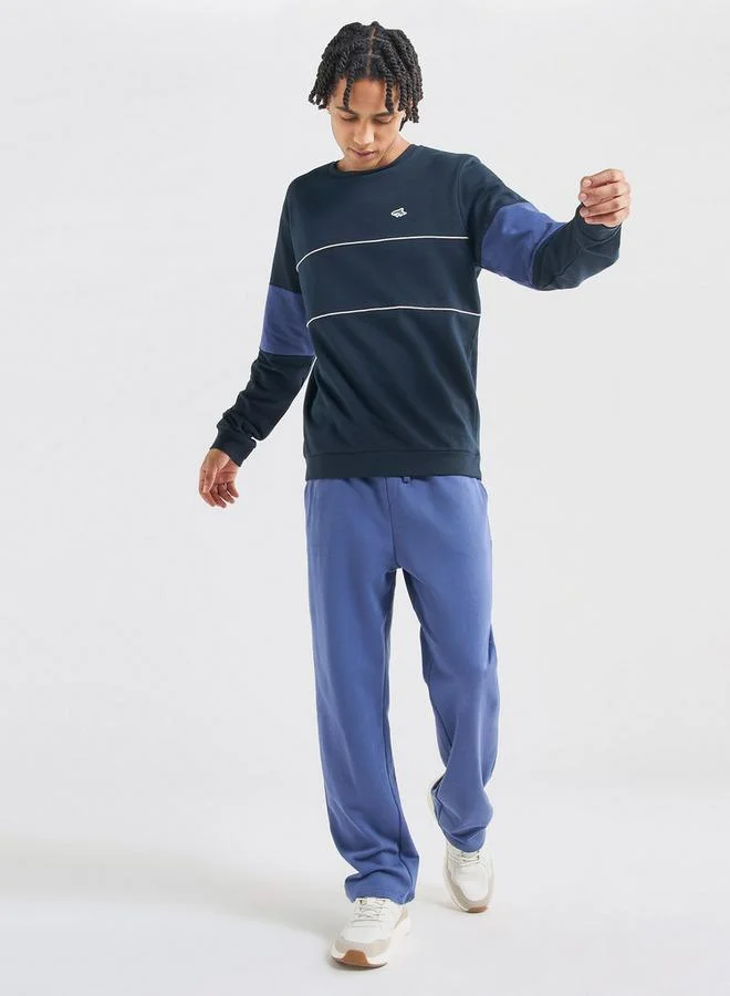 Splash FAV Solid Sweatshirt with Crew Neck and Long Sleeves