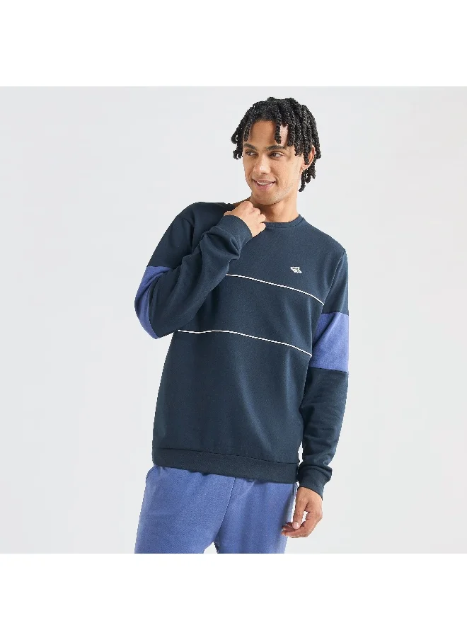 FAV Solid Sweatshirt with Crew Neck and Long Sleeves