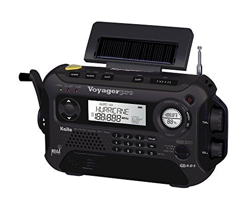 Kaito Voyager Pro KA600 Digital Solar Dynamo Crank Wind Up AM/FM/LW/SW & NOAA Weather Emergency Radio with Alert & RDS, Flashlight and Reading Lamp + Smart Phone Charger, Black - Image 4