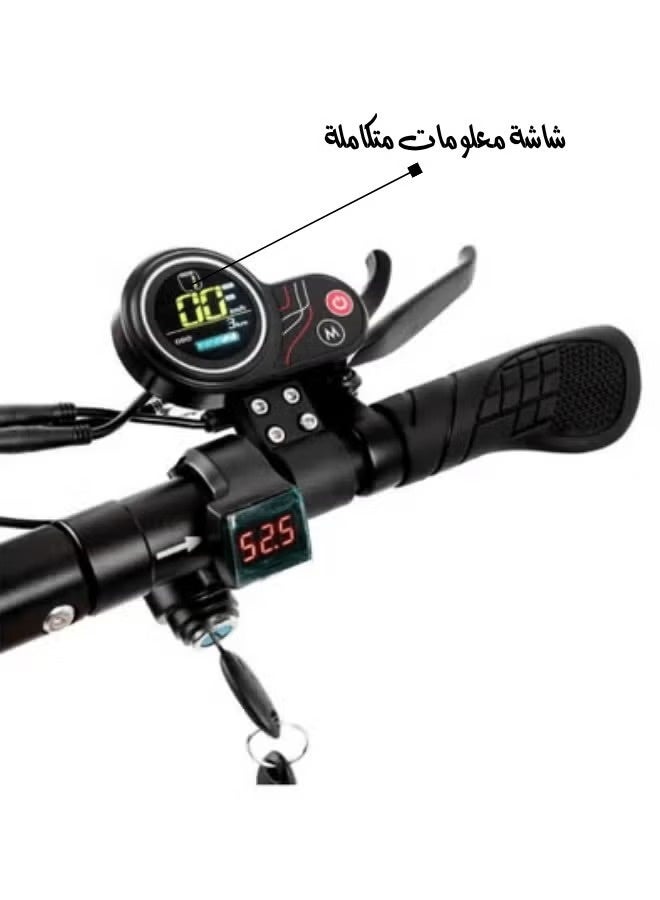 سكوتر كهربائي | سكوتر الوحش | سكوتر كهربائي للكبار | سكوتر كهربائي بمقعد | سكوتر كهربائي قابل للطي | جهد 48 فولت | مصابيح امامية وخلفية | مساعدات لامتصاص الصدمات | قدرة تحمل وزن 120 KG | اطارات 10 إنش - Image 4