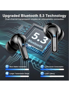 Generic Bluetooth  Headphones 2023 Stereo Bluetooth Earphones HiFi Headphones Black  - Image 2