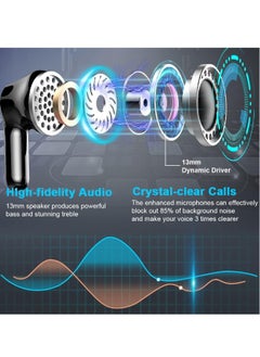 Generic Bluetooth  Headphones 2023 Stereo Bluetooth Earphones HiFi Headphones Black  - Image 3