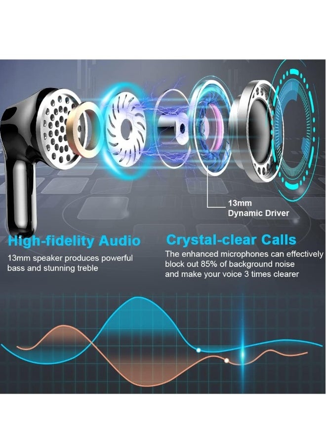 Generic Bluetooth  Headphones 2023 Stereo Bluetooth Earphones HiFi Headphones Black  - Image 3