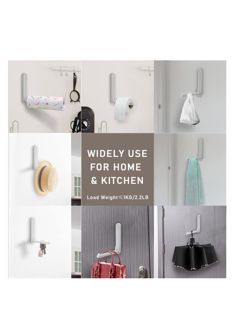 Foldable Plastic Hanger Organizers - Wall-Mounted Storage Stand with Adhesive Glue Space-Saving Rack for Closet & Laundry Durable ABS Material (Set of 3) - Image 4